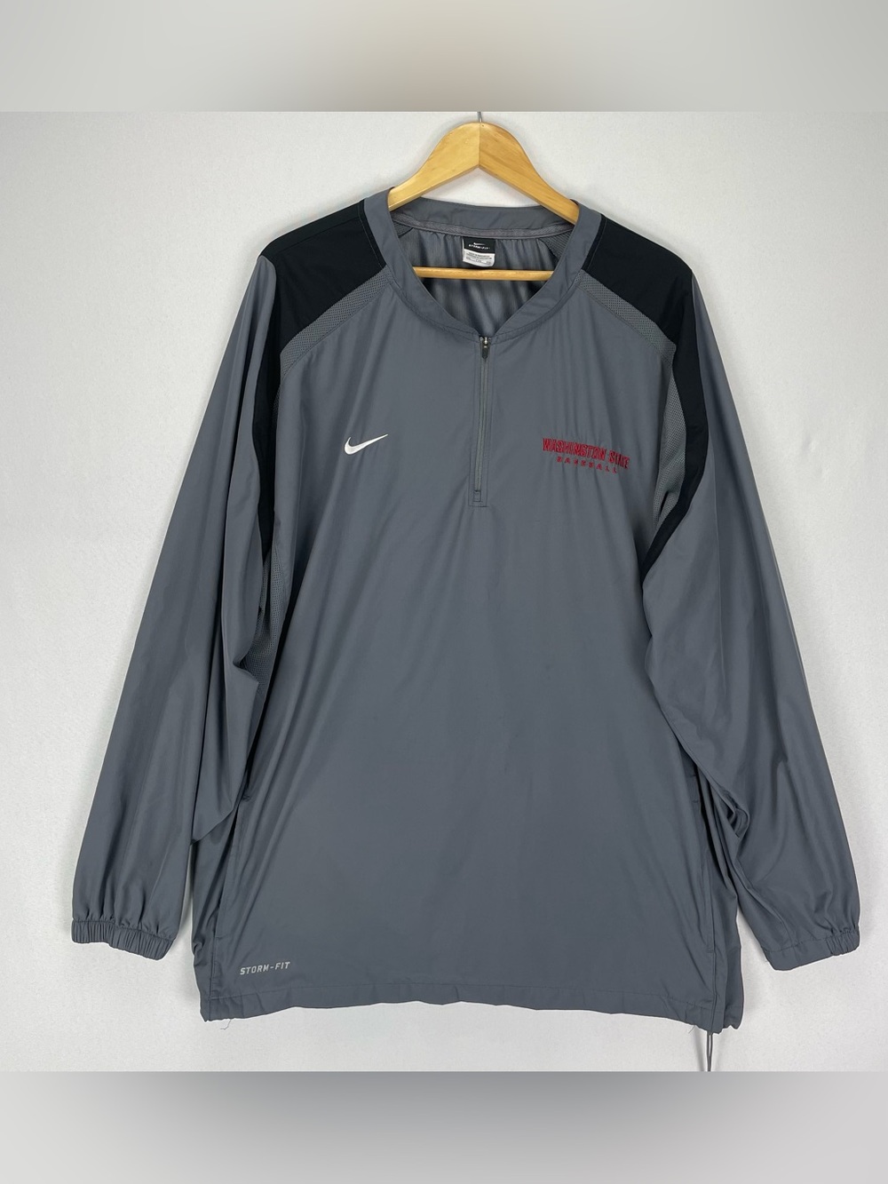 Nike Washington State Baseball Windbreaker Jacket Men’s XXL Gray Storm-Fit